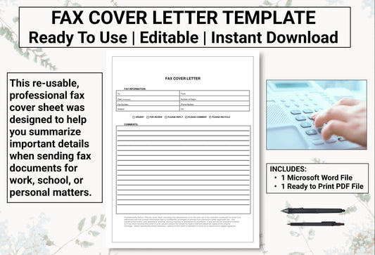 Fax Cover Sheet Template | Create An Automated System For Sending Important Emails, Files or Documents for Work, School & Personal Matters