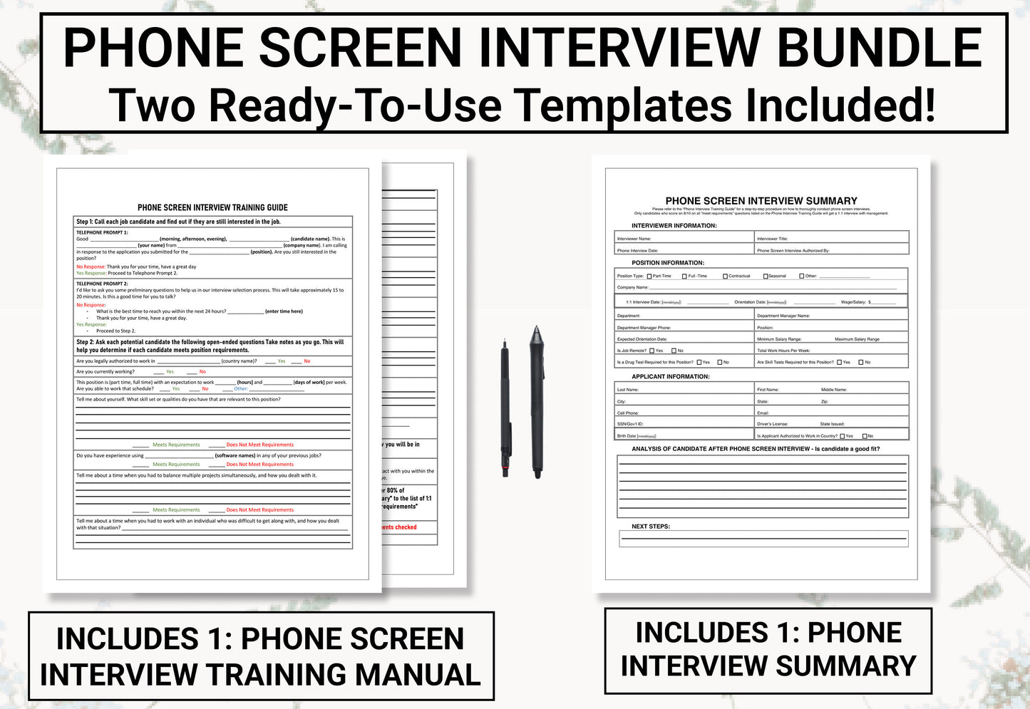 Phone Screening / Job Interview Bundle | Find The Best Job Candidates For Any Open Position | Create Automated Recruitment Procedures Today!