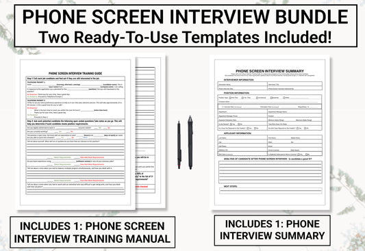 Phone Screening / Job Interview Bundle | Find The Best Job Candidates For Any Open Position | Create Automated Recruitment Procedures Today!