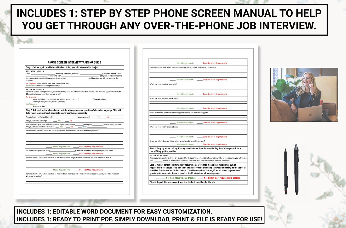 Phone Screening / Job Interview Bundle | Find The Best Job Candidates For Any Open Position | Create Automated Recruitment Procedures Today!