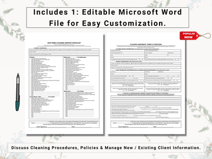 Home Cleaning Business Bundle | Includes A Cleaning Contract & Checklist | Create Automated Procedures For Scheduling Cleaning Appointments