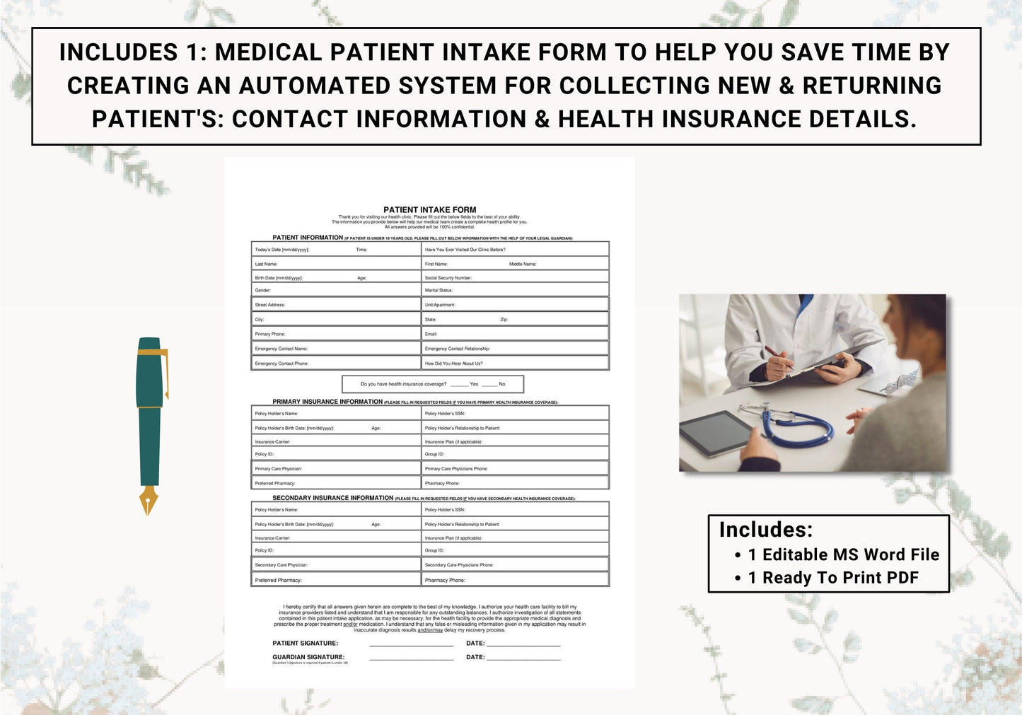 Medical Patient Intake Set | Save Valuable Time of Health Providers by Creating An Automated System For Onboarding New & Returning Patients