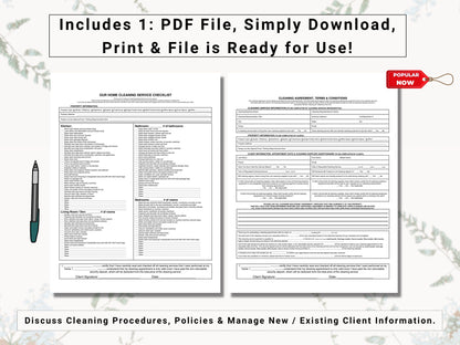 Home Cleaning Business Bundle | Includes A Cleaning Contract & Checklist | Create Automated Procedures For Scheduling Cleaning Appointments