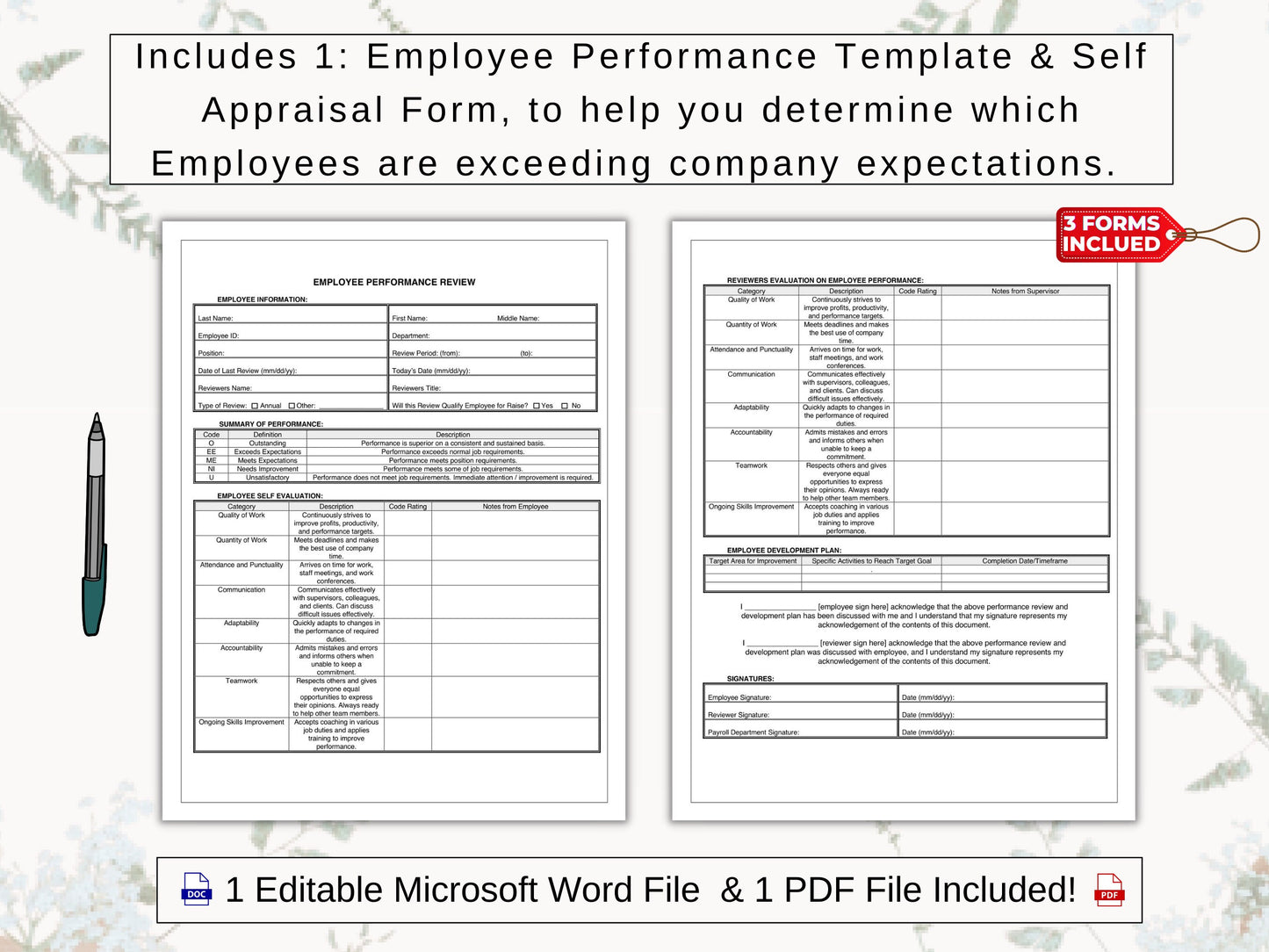 Employee Promotion Trio | Simplify Employee Promotions | Includes an Employee Performance Review, Salary Increase Letter & Pay Raise Summary