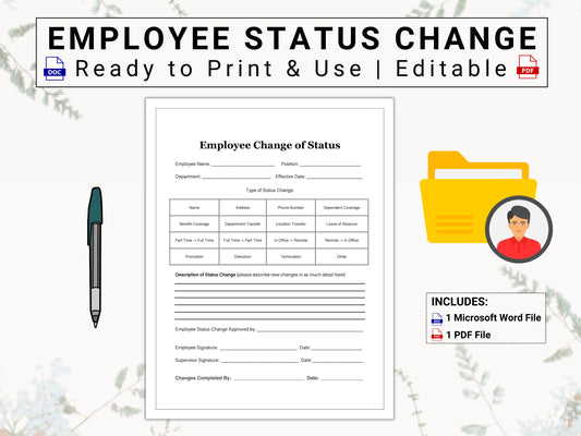 Employee Status Change | Update Important Employee Information (Job Title, Address, Pay, Benefits, Leave, Dept. Transfers Etc.) With Ease!