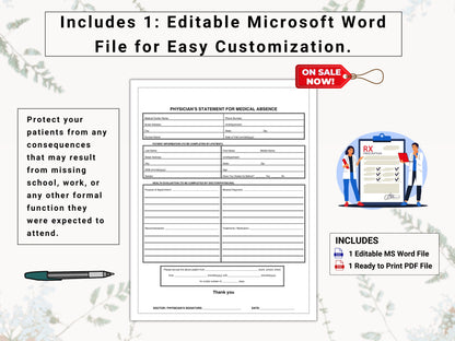 Doctor's Note / Doctor's Excuse Letter | Automate Patient Medical Sick Leave / Absence Requests With This Re-Usable Medical Excuse Note