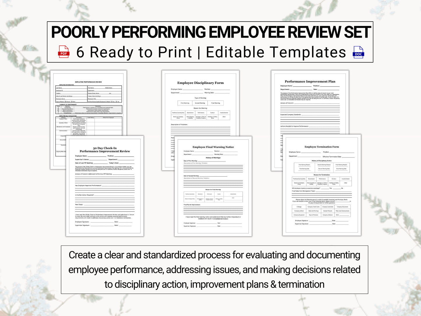 Employee Performance Training Set | Help Employees Develop, Succeed & Reach Their Full Potential. Improve Employee Morale |Employee Handbook