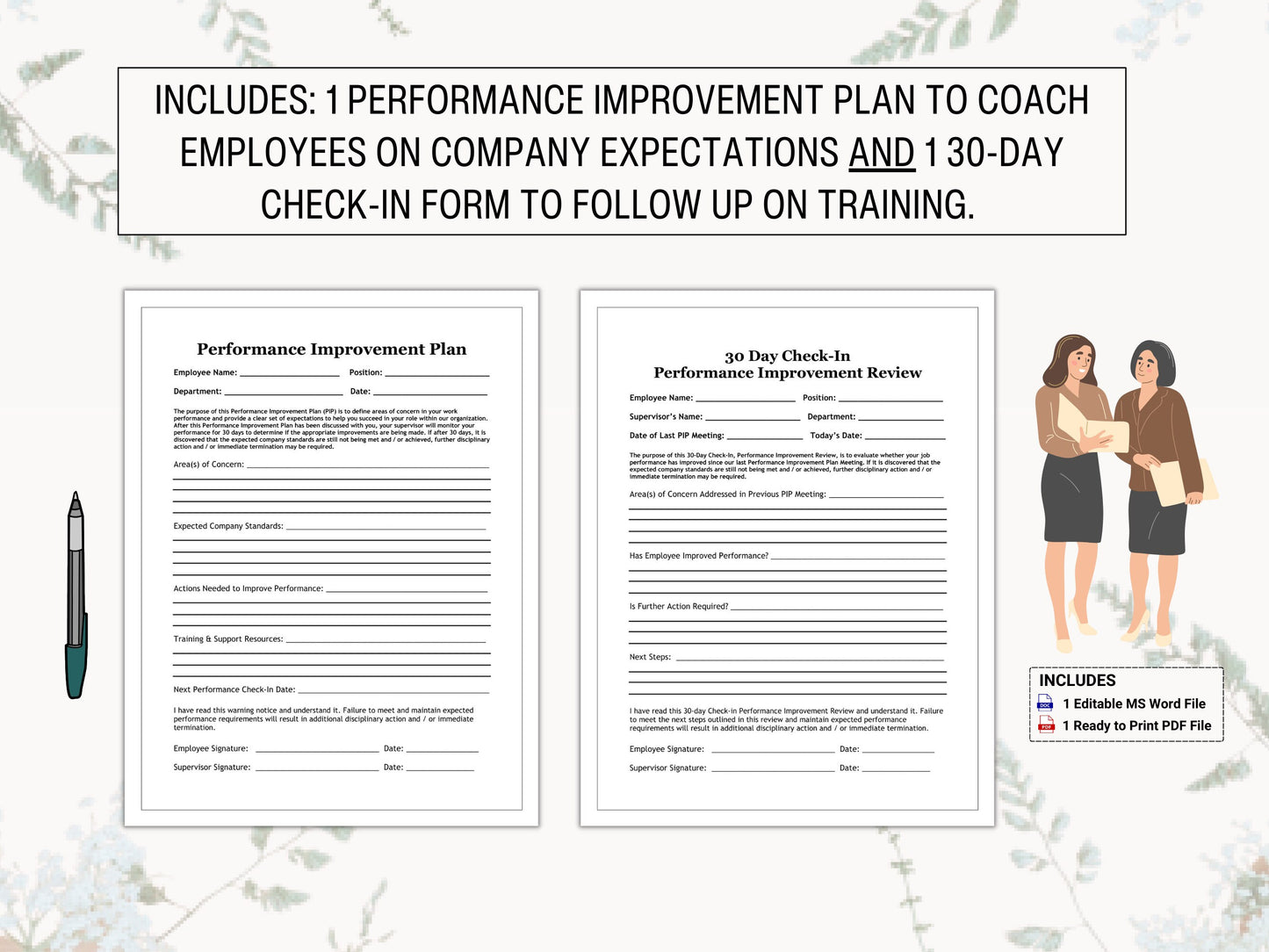 Employee Performance Improvement Bundle | Create Fair Systems for Training & Evaluating Poorly Performing Staff On Company Procedures Today!