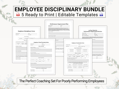 Employee Write Up Collection | Train Poorly Performing Employees On Company Policies / Expectations With This ReUsable Employee Coaching Set