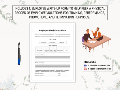 Employee Performance Evaluation Collection | Covers: Employee Reviews, Disciplinary Action, Final Warnings, Employee Raises & Terminations