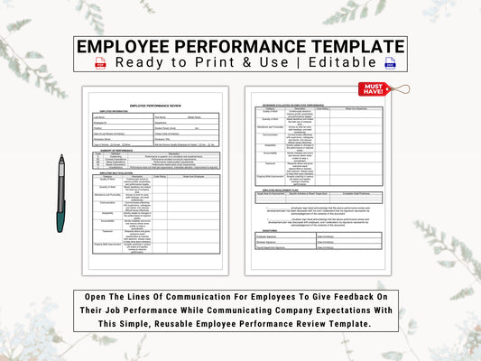 Employee Performance & Self Appraisal Template | Promote Personal Development | Automate Employee Promotions / Demotions | Discuss Job Roles