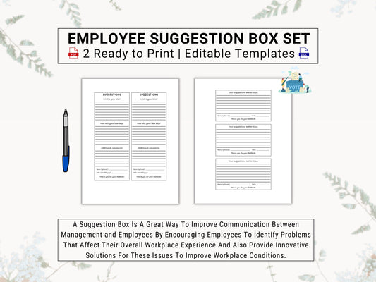 Employee Suggestions, Ideas & Complaints Cards | Improve Employee Morale | Empower Staff To Voice Their Opinions, Ideas and Concerns At Work